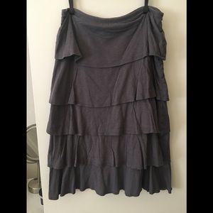 Garnet Hill Grey Flamenco Skirt, Size M